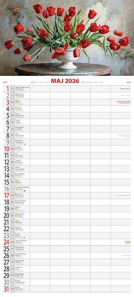 Kalendarz 2026 Avanti Terminarz KPD 49x22 Kwiaty