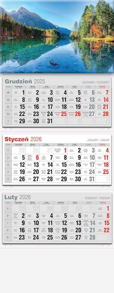 Kalendarz 2026 Avanti Trójdzielny LUX Góry Jezioro