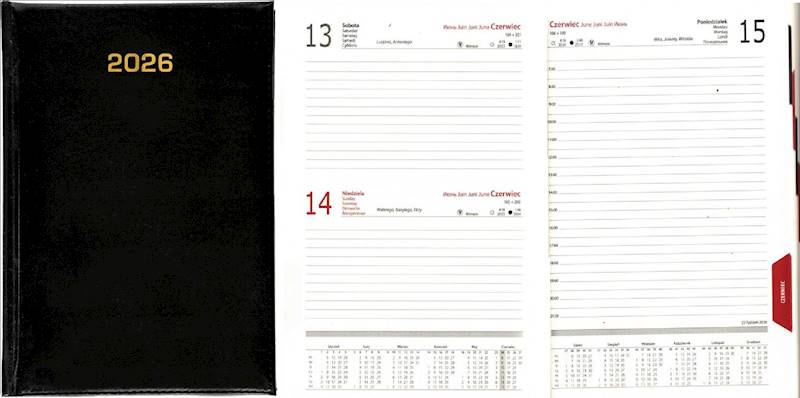 Kalendarz 2026 PK Książkowy B6 Bladek Czarny