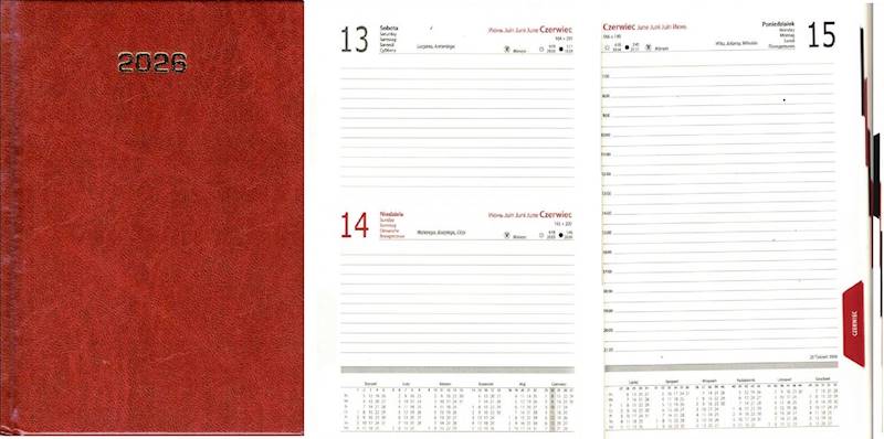 Kalendarz 2026 PK Książkowy B6 Bladek Brąz jasny