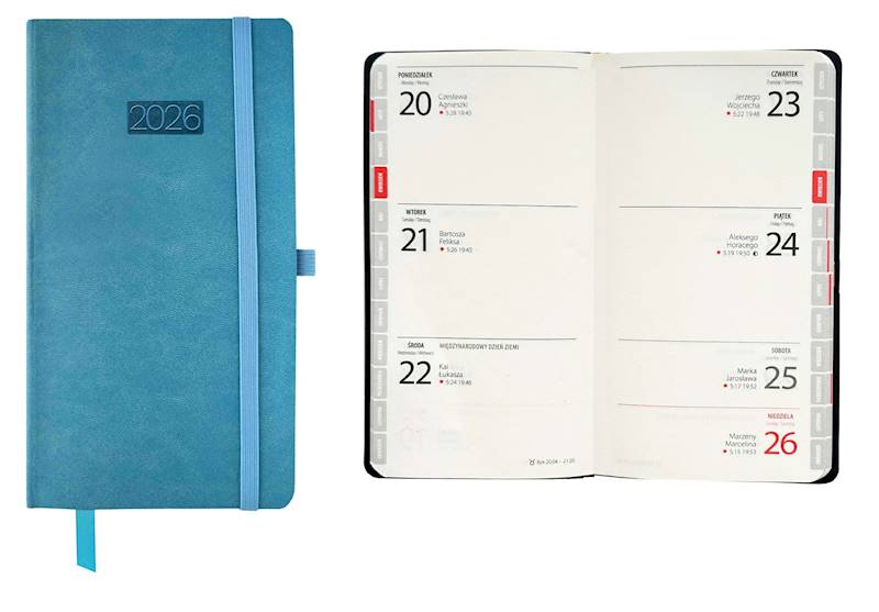 Kalendarz 2026 Avanti DL kieszonkowy Flex Niebiesk
