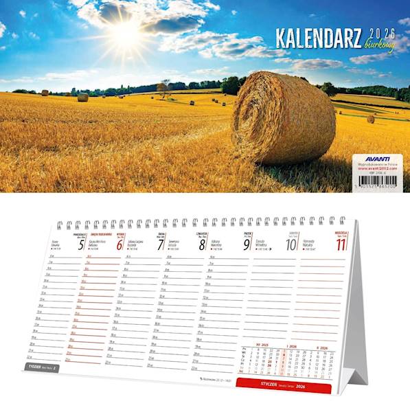 Kalendarz 2026 Avanti Biurkowy poprzeczny Krajobra