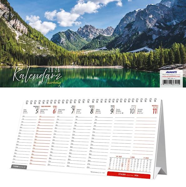 Kalendarz 2026 Avanti Biurkowy poprzeczny Góry