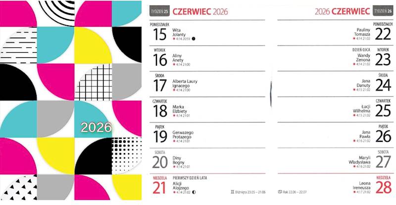 Kalendarz 2026 Avanti A7 Kieszonkowy KK Koła