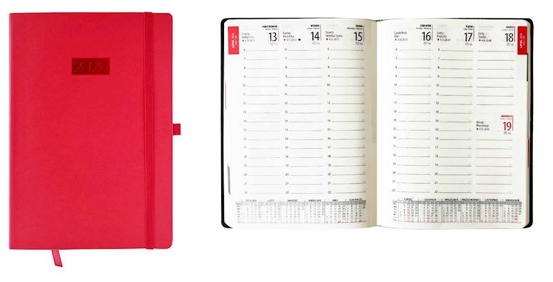 Kalendarz 2026 Avanti A5 Tygodniowy Flex Czerwony