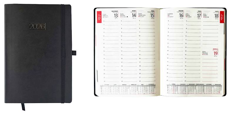 Kalendarz 2026 Avanti A5 Tygodniowy Flex Czarny