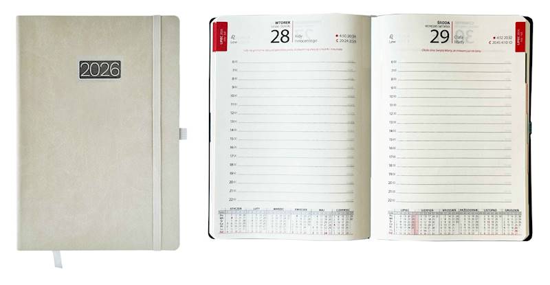 Kalendarz 2026 Avanti A5 Dzienny Flex Szary
