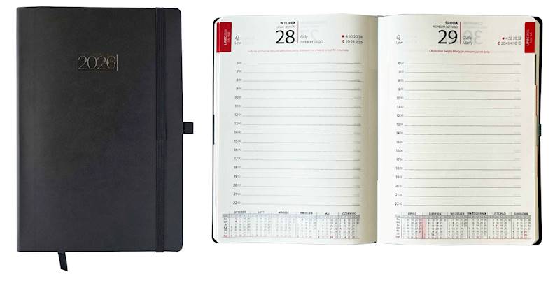 Kalendarz 2026 Avanti A5 Dzienny Flex Czarny