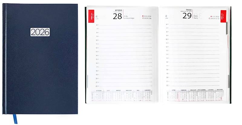 Kalendarz 2026 Avanti A5 Dzienny Ekonom Granatowy