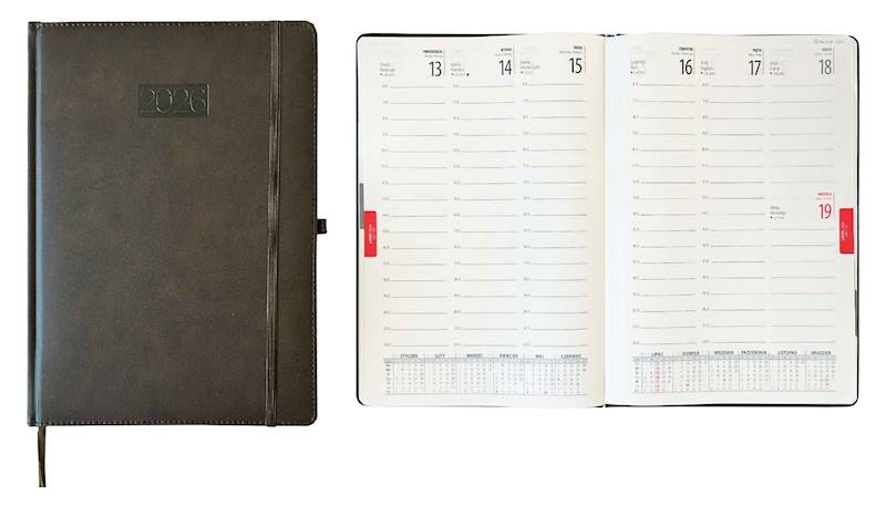 Kalendarz 2026 Avanti A4 Tygodniowy LUX Brązowy