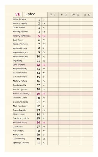 Terminarz 2026 M&P Mini DL Miesięczny winogrona