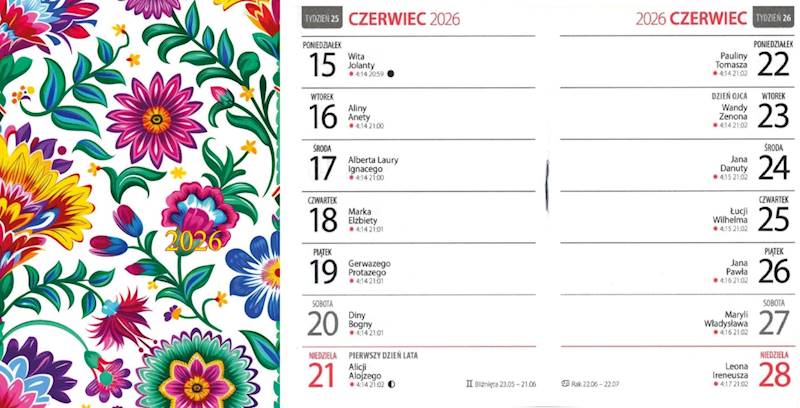 Kalendarz 2026 Avanti A7 Kieszonkowy KK Kwiaty