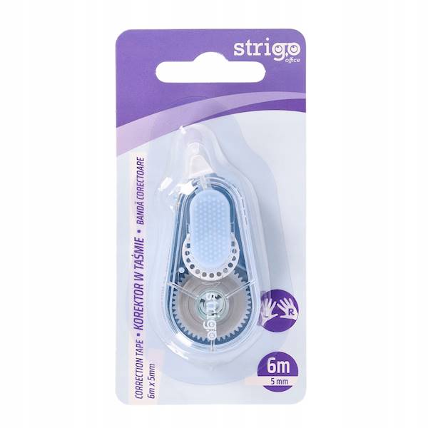 Korektor w taśmie 5mm x 6m Strigo niebieski