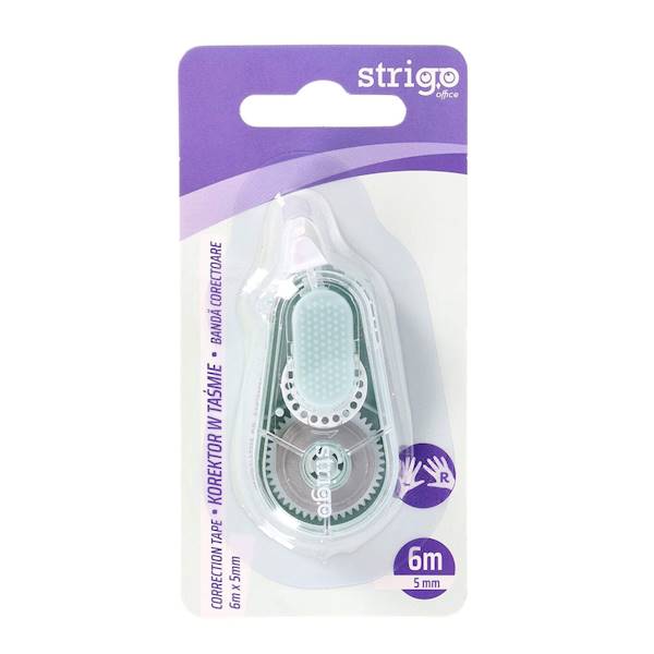 Korektor w taśmie 5mm x 6m Strigo zielony