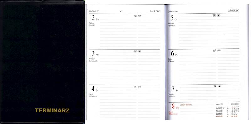 Terminarz 2026 Prolog A5 Tygodniowy PCV Czarny