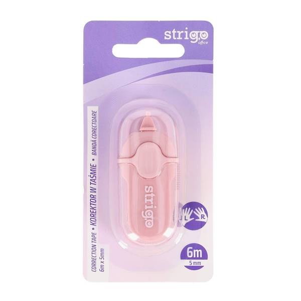 Korektor w taśmie 5mm x 6m Strigo. różowy