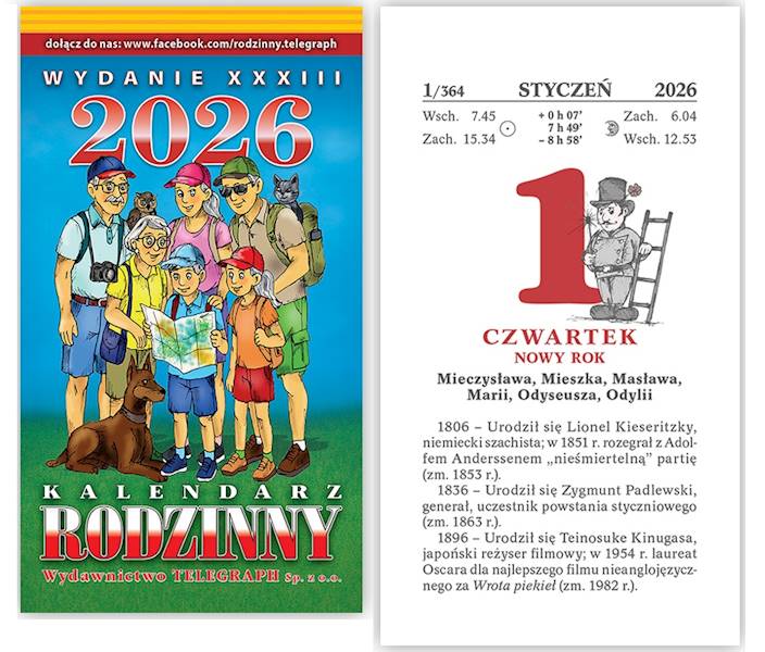 Kalendarz 2026 Telegraph Rodzinny Zdzierak 