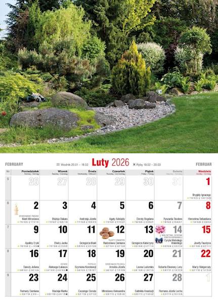 Kalendarz 2026 Avanti Ścienny Albumowy Ogrody