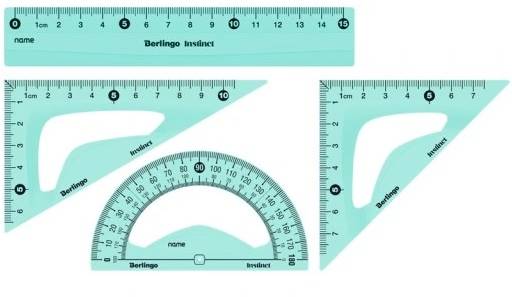 zestaw kreślarski 4 elem. linijka 15cm Berlingo Z
