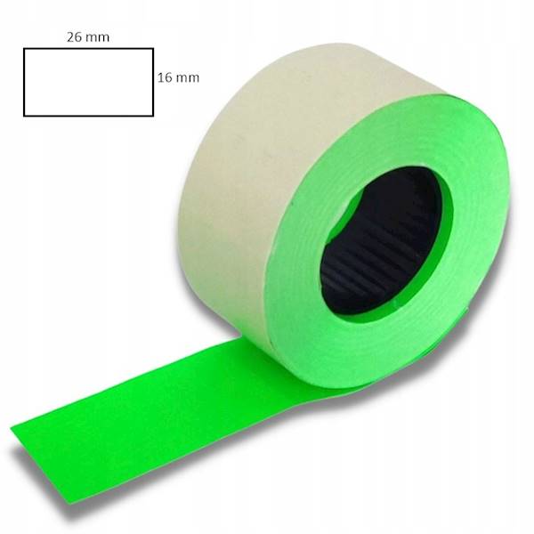 Taśma do metkownicy dwurzędowa 26x16 prosta zielon