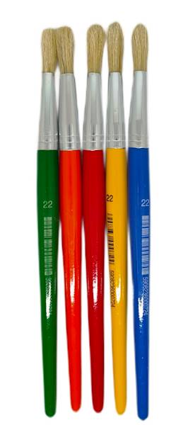 Pędzel szkolny szczecinowy K okragły 22