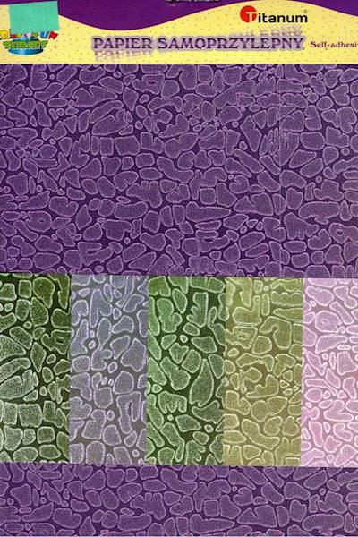 Papier samoprzylepny wytłaczany 5 kolorów 20x30 cm