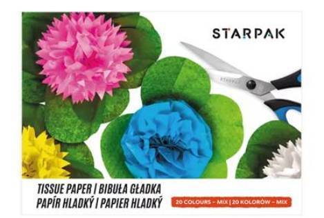 Bibuła gładka teczka 20 kolorów STARPAK 
