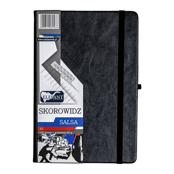 Skorowidz A5 96k Salsa czarny ELEFANT