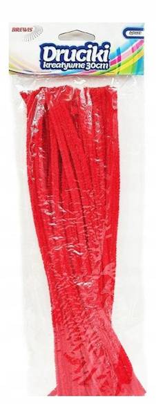 Druciki kreatywne 0,6x30cm 40szt czerwone