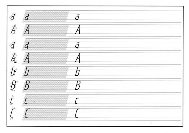 Pismo techniczne blok A4 Kreska typu A pochyłe