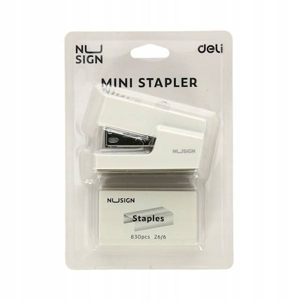 Zszywacz mini Nusign ENS083 24/6 Deli biały