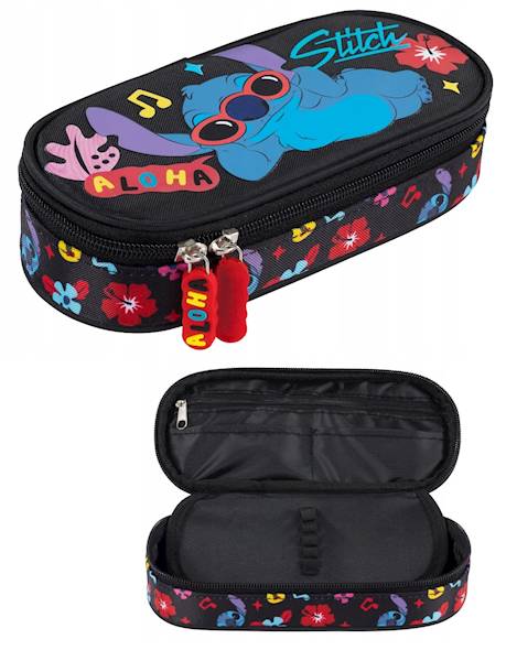 Piórnik saszetka z wewnętrzną klapką Stitch black