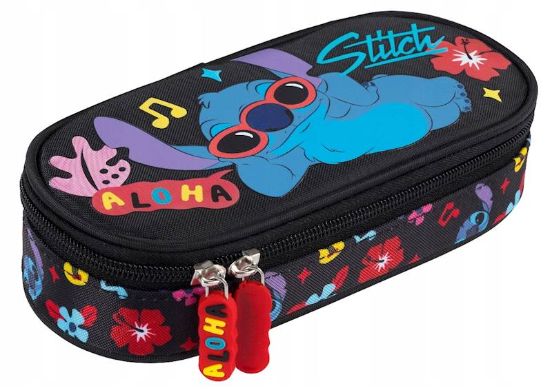 Piórnik saszetka z wewnętrzną klapką Stitch black