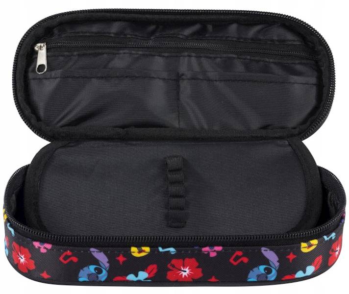 Piórnik saszetka z wewnętrzną klapką Stitch black