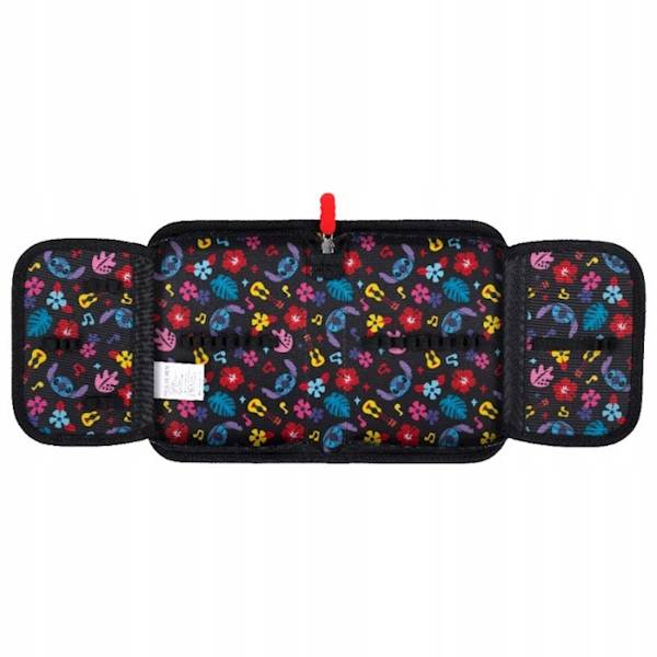 Piórnik dwuklapkowy bez wyposażenia Stitch black