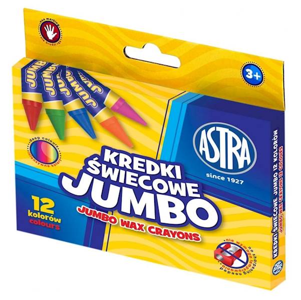 Kredki świecowe 12 kolorów Jumbo ASTRA