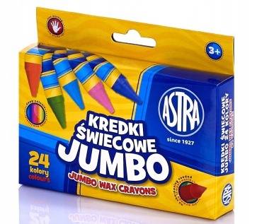 Kredki świecowe 24 kolorów JUMBO Astra