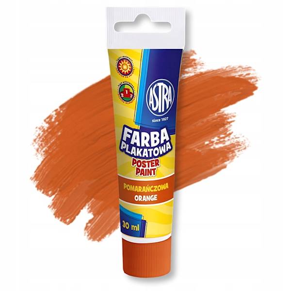 farba plakatowa Astra 30ml tuba pomarańczowa