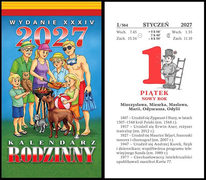 Kalendarz 2027 Telegraph Rodzinny Zdzierak 