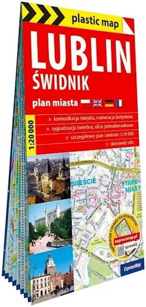 Lublin, Świdnik - plan miasta 1:20 000 laminowana