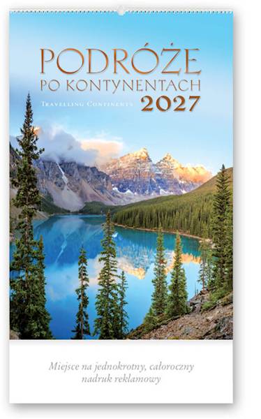 Kalendarz 2027 Lucrum 32x47 Podróże kontynentach