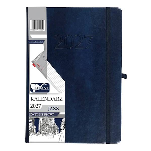 Kalendarz 2027 Elefant B5 Jazz tygod. granatowy