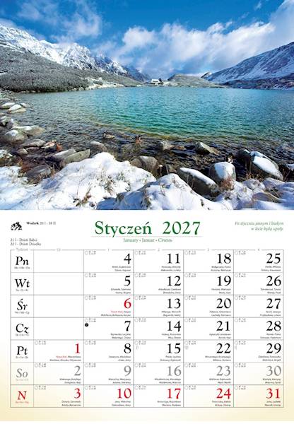 Kalendarz 2027 Lucrum rodzinny Tatry i Podhale
