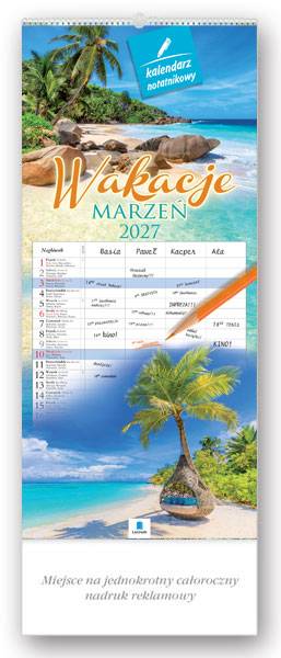 Kalendarz 2027 Lucrum Notatnikowy Wakacje marzeń
