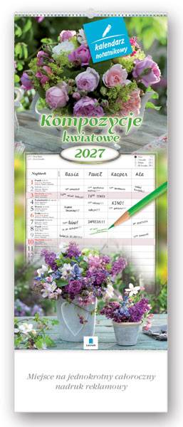 Kalendarz 2027 Lucrum Notatnikowy Kompozycje kwiat