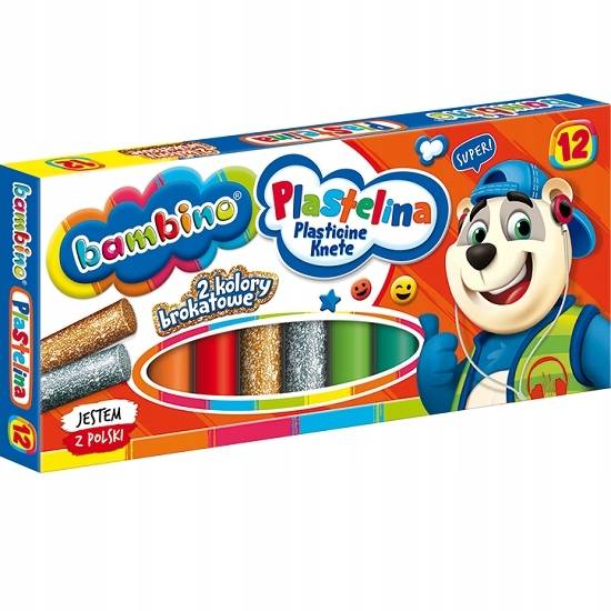 Plastelina 12 kol. Majewski Bambino mix wzorów