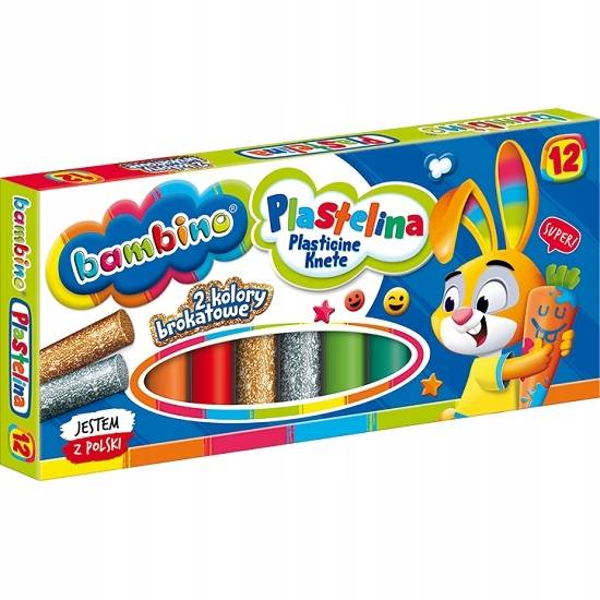 Plastelina 12 kol. Majewski Bambino mix wzorów