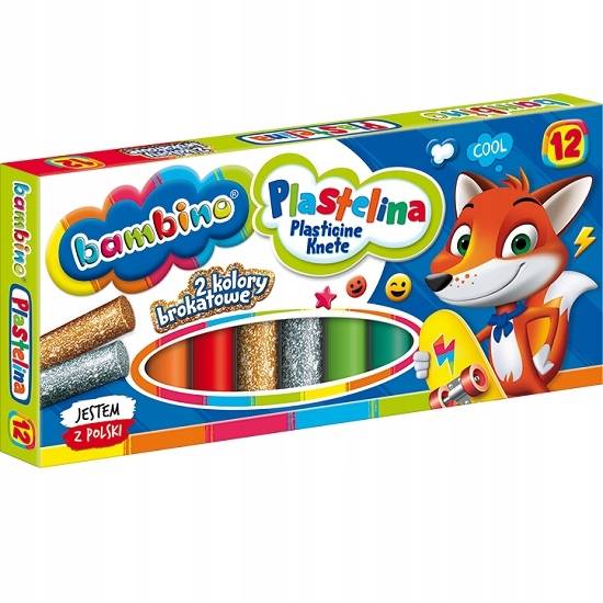 Plastelina 12 kol. Majewski Bambino mix wzorów