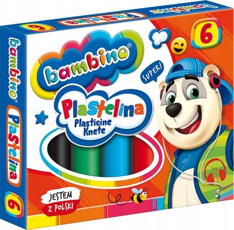 Plastelina  6 kol. Majewski Bambino mix wzorów