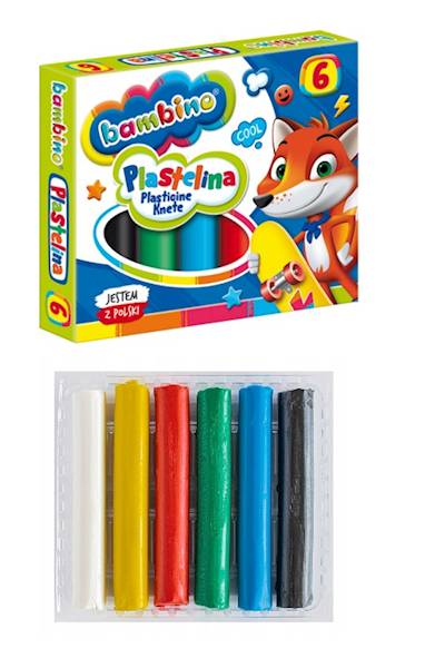 Plastelina  6 kol. Majewski Bambino mix wzorów